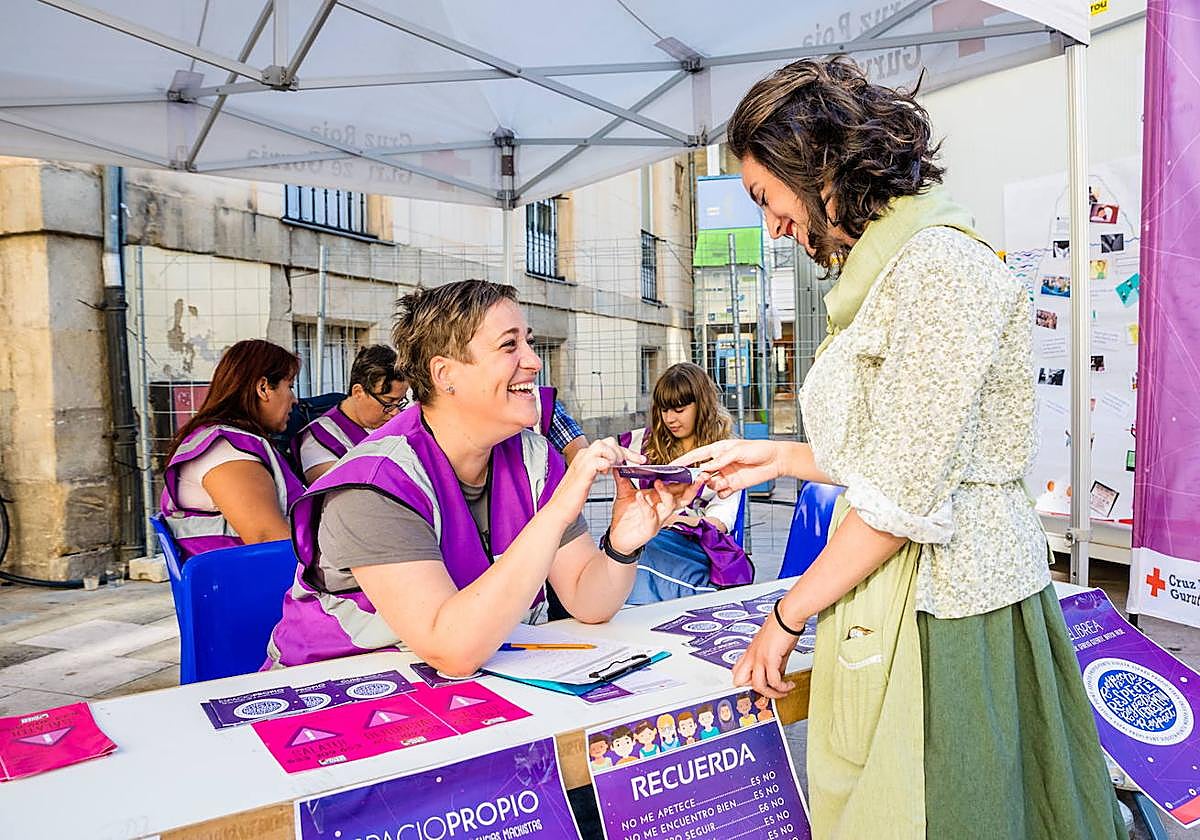 Punto morado durante las fiestas de La Blanca en Vitoria.