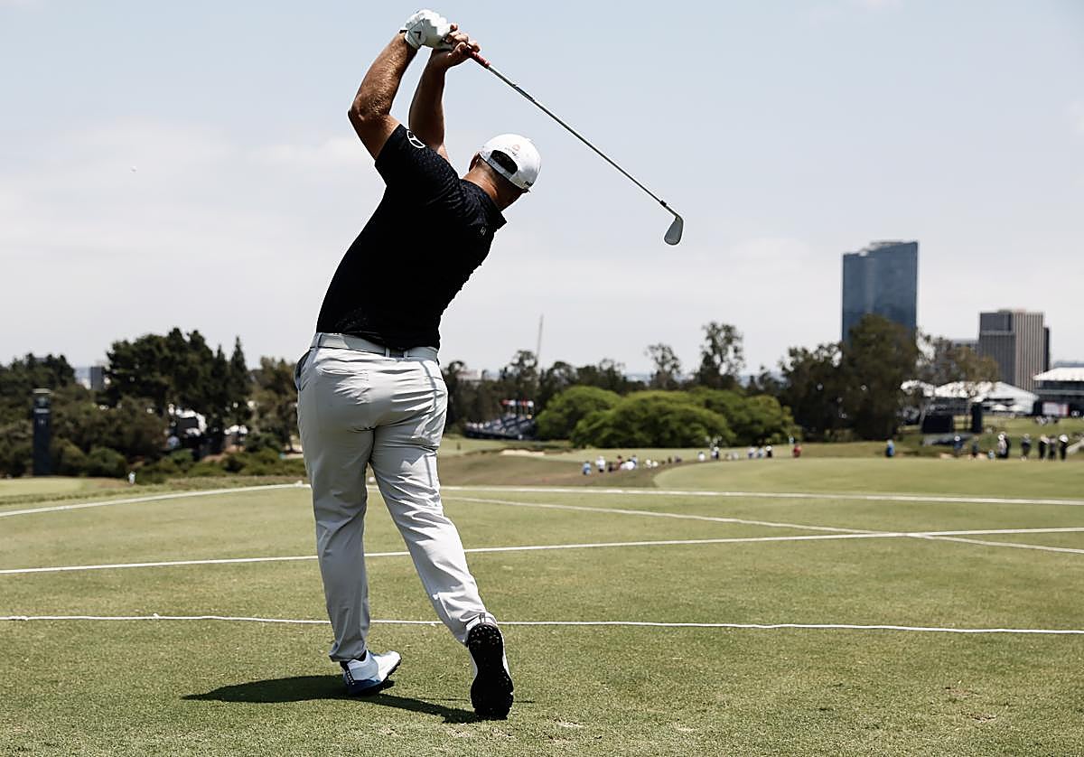 Rahm, en una ronda de prácticas en el campo de Beverly Hills.