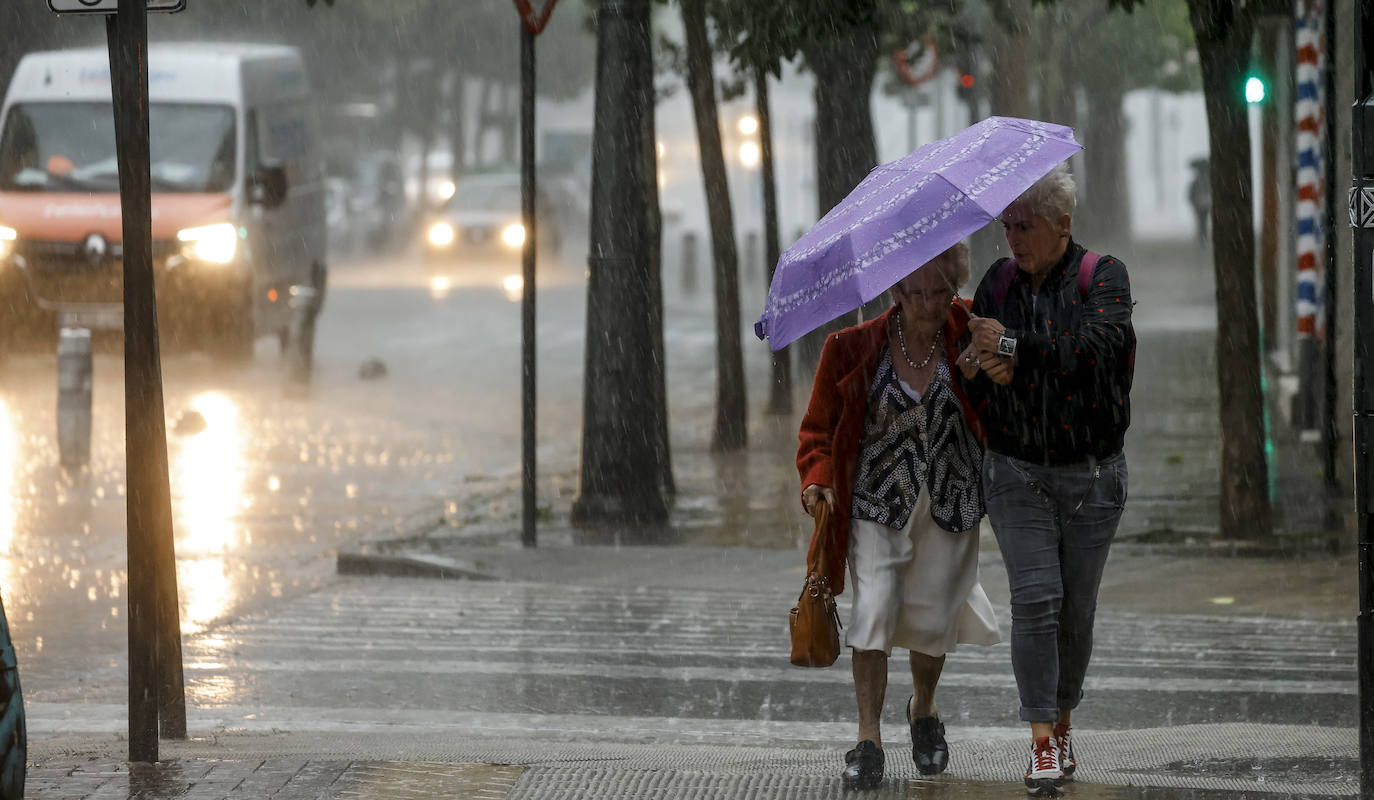 Una fuerte tormenta de viento y lluvia azota con fuerza Vitoria