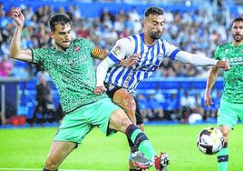 Abde y Postigo, en el partido de ida en Vitoria.