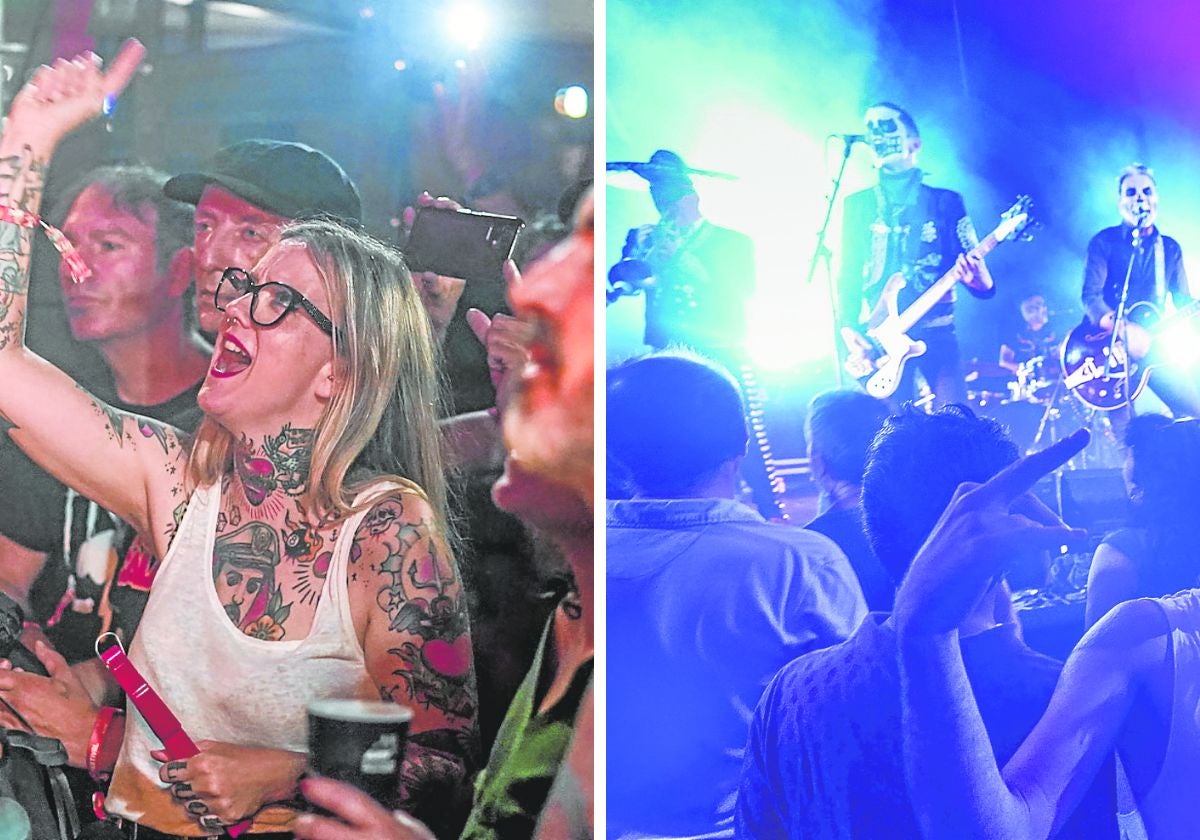 1. Algunos asistentes enloquecen con los directos. 2. El animado público de 'Trash a Go-go'.