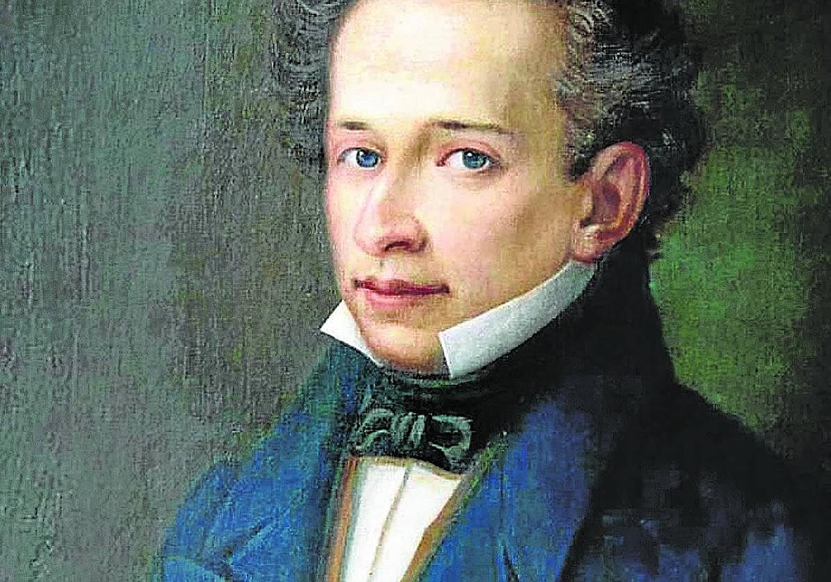 Retrato de Giacomo Leopardi por A. Ferrazzi.