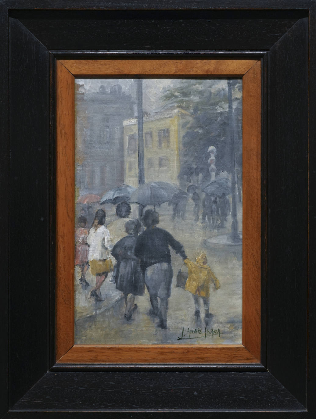 'Bajo la lluvia', obra de Jesús Arraiz, que se exhibe gracias a una donación de su familia. 