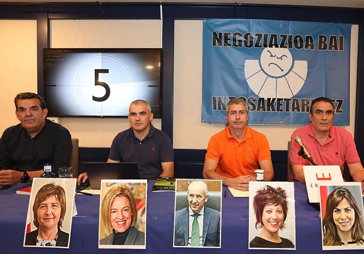 Rueda de prensa de los sindicatos de la Ertzaintza.