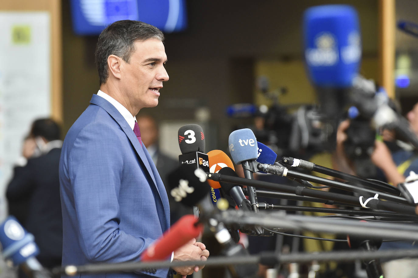 El presidente del Gobierno, Pedro Sánchez, poco antes de participar en la última reunión del Consejo Europeo.