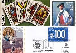 Algunos de los sellos que forman parte de la gran colección vitoriana.