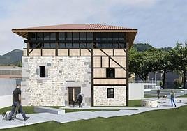 Infografía que muestra la imagen que lucirá el nuevo centro cívico de Muruetatorre, en Dutango