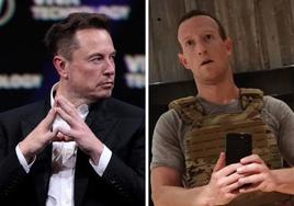 A la izquierda, Elon Musk. Y a la derecha, Mark Zuckerberg.