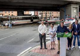 Aitor Esteban, en el acto electoral en Zorroza.