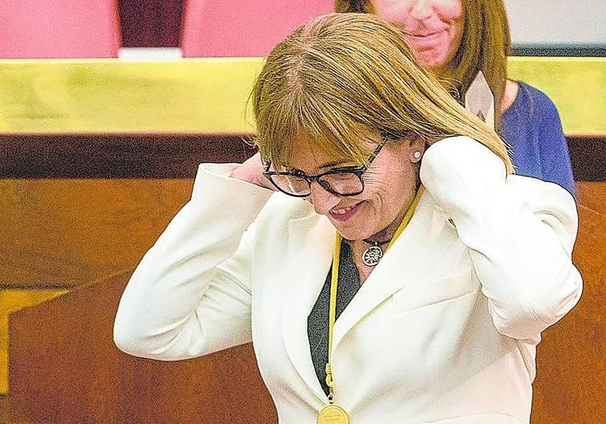 Amaia Barredo, durante su toma de posesión como nueva diputada foral hace una semana.