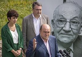 Los dirigentes del PNV, en el acto electoral de Tolosa.