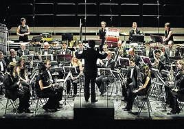 La Banda Municipal de Vitoria, durante una actuación en sala.