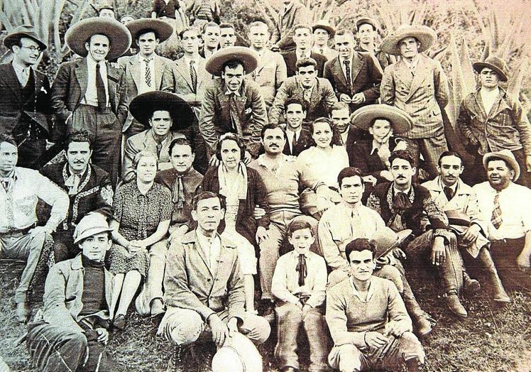 En México. Los jugadores del Athletic, en el país azteca en 1935.