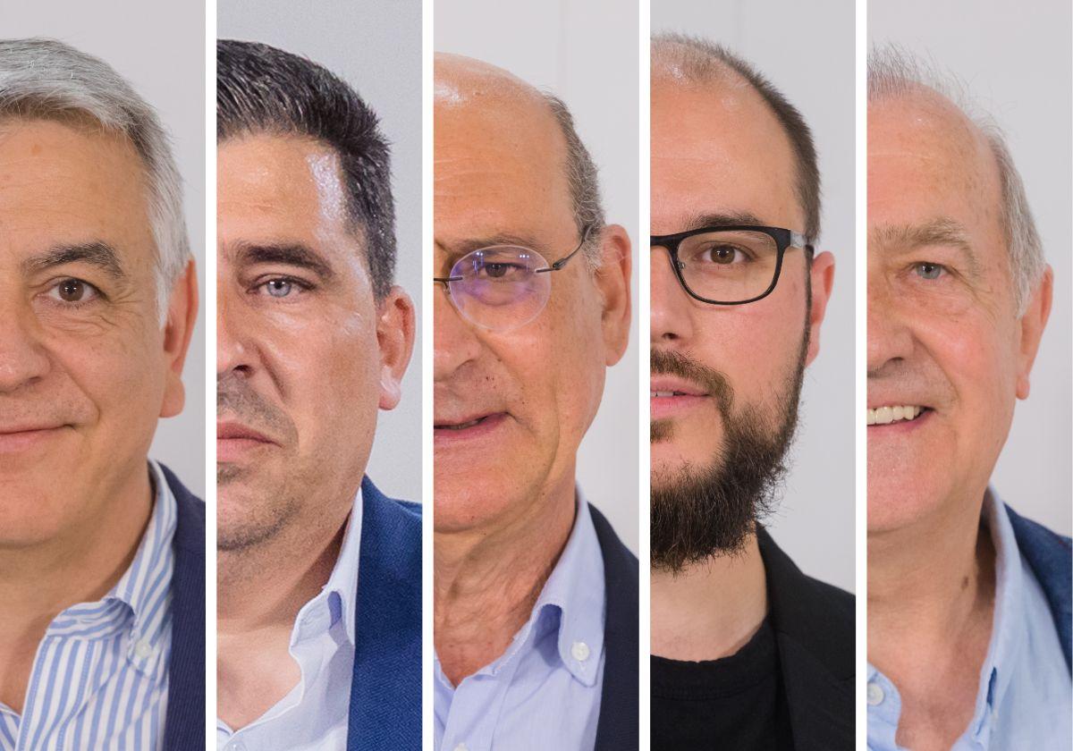 Javier De Andrés (PP), Daniel Senderos (PSE), Mikel Legarda (PNV), Guillermo Presa (Sumar) e Iñaki Ruiz de Pinedo (EH Bildu).