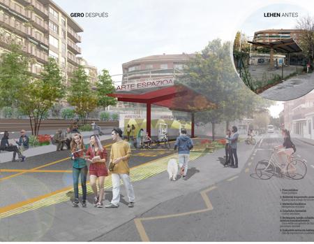 Diseño del proyecto presentado por EH Bildu para el uso del espacio de la gasolinera, que fue rechazado por PNV y PSE.