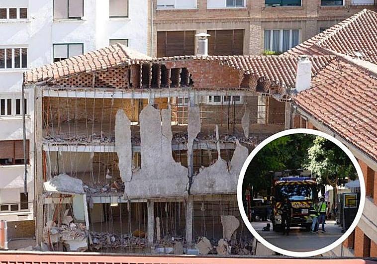 Un trabajador muerto y dos heridos al derrumbarse parte de un colegio en Logroño