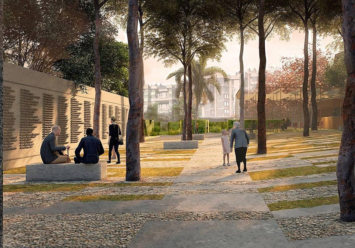 Una de las estampas que ilustran cómo quedará el cementerio