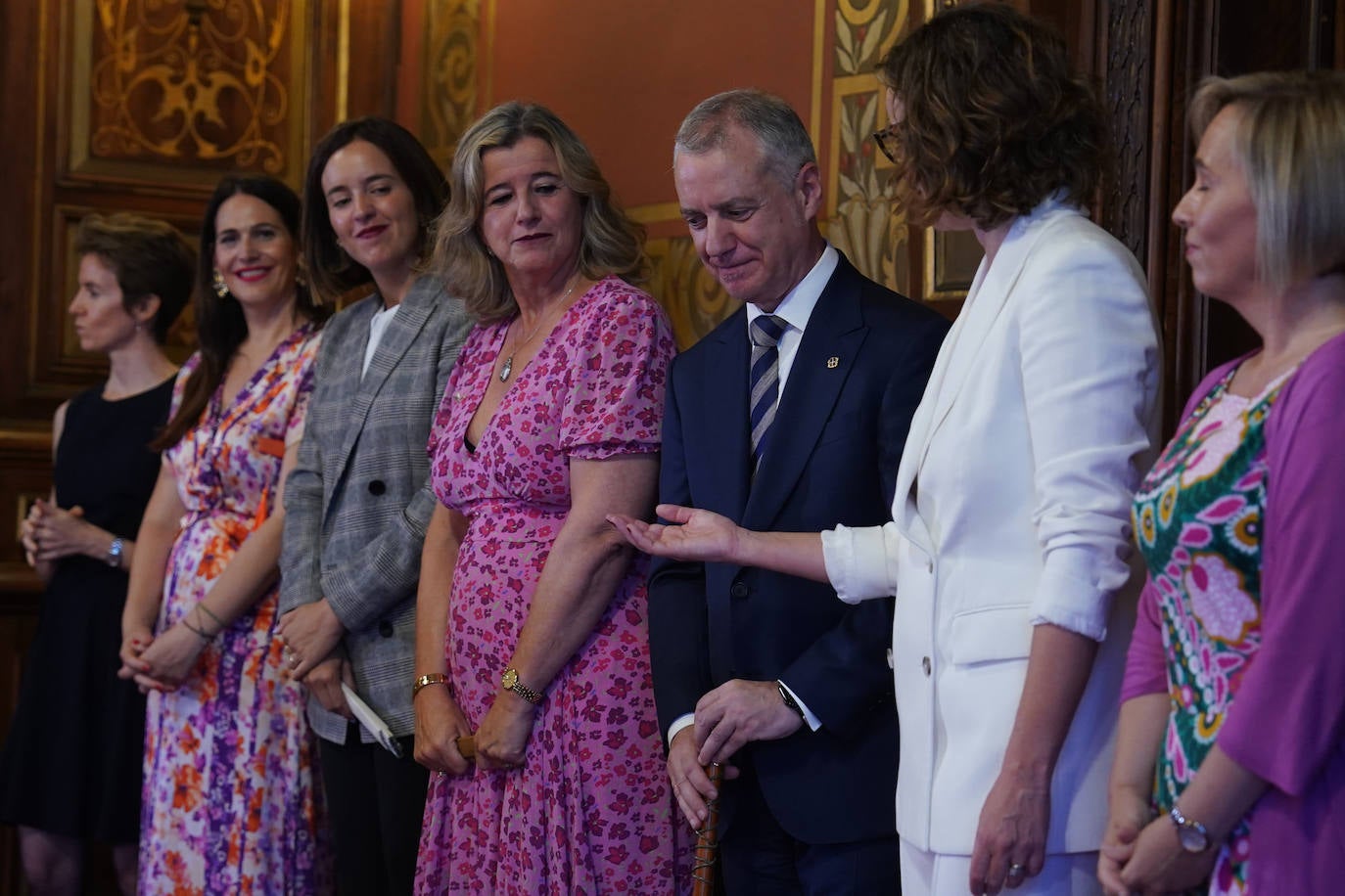 Miembros del Gobierno foral junto al lehendakari Iñigo Urkullu.