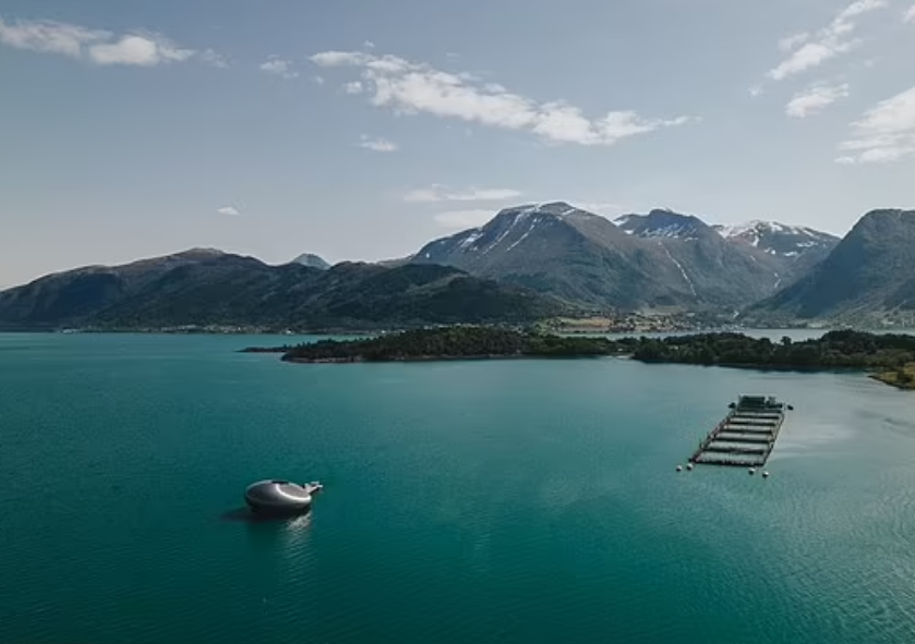 Imagen principal - Arriba, vista panorámica del espectacular restaurante; en el centro, las vistas desde el interior, y por último, un tartar de reno, uno de los 18 platos incluidos en el menú.
