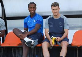 Balboa, junto a Antonio Blanco, en un partido de pretemporada.