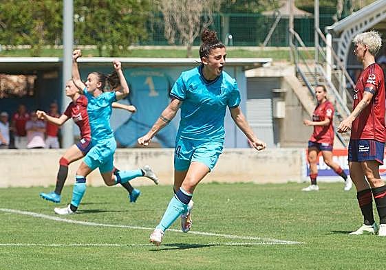 Sanadri celebra el tanto anotado en Mendigorria