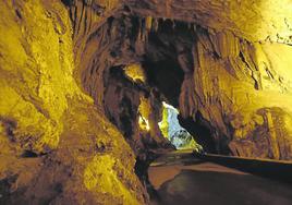 La carretera discurre por el interior de la gruta, que está cerca de la autovía A-8.