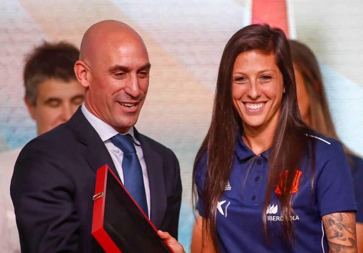 Alexia y Rubiales, tras la final del Mundial.