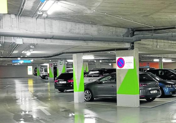 Imagen del aparcamiento subterráneo de Errebal, que cuenta con 200 plazas: 101 en concesión y otro centenar de carácter rotatorio.