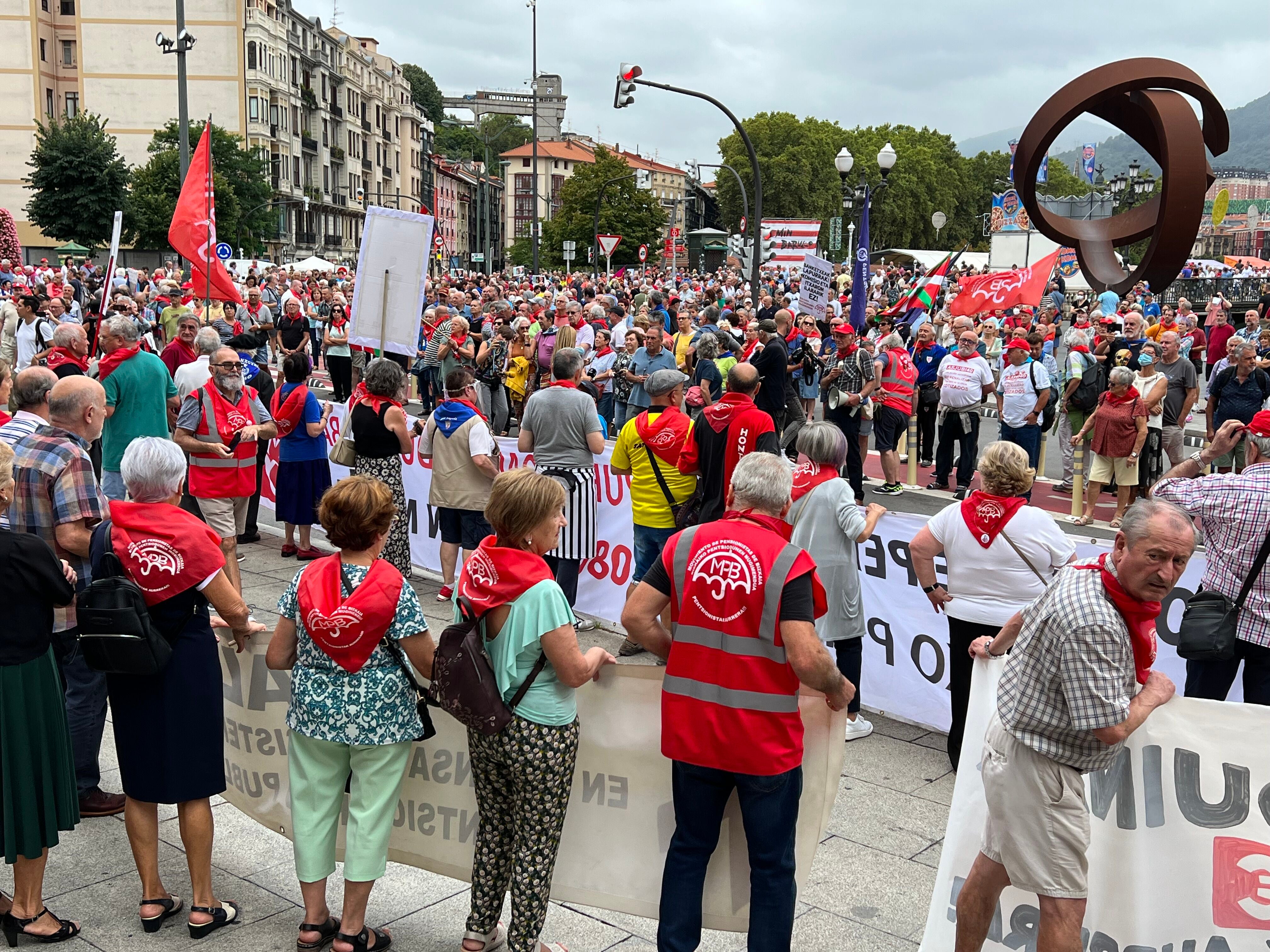 Movilizaciones de los colectivos de jubilados en Bilbao.