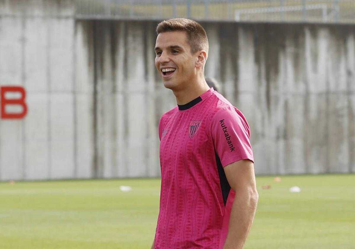 Galarreta, esta mañana en el entrenamiento en Lezama.