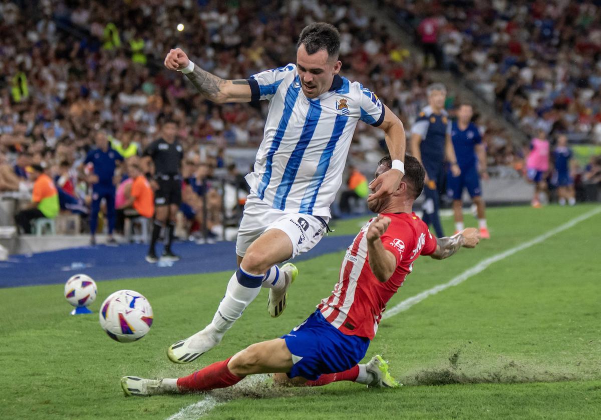 Sola, en un amistoso de pretemporada contra el Atlético.