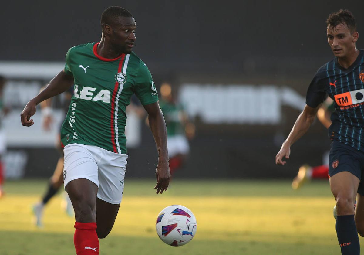 Sylla, en el amistoso de pretemporada contra el Valencia.