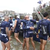 Exhibición de Urdaibai en una regata que deja su desenlace en el aire: cinco traineras en siete segundos