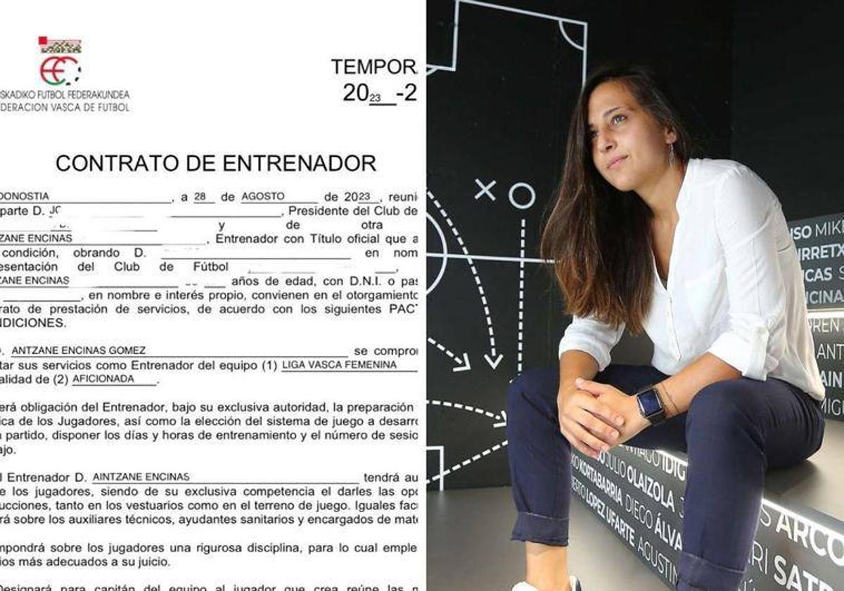 El contrato denunciado por la entrenadora Aintzane Encinas.