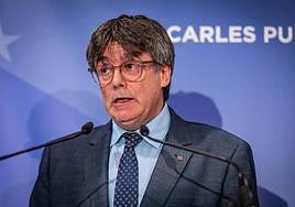 Carles Puigdemont, durante la rueda de prensa de este martes.