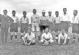 Alineación. La formación inicial de la Selección Vitoriana que se había enfrentado a Osasuna en 1922.