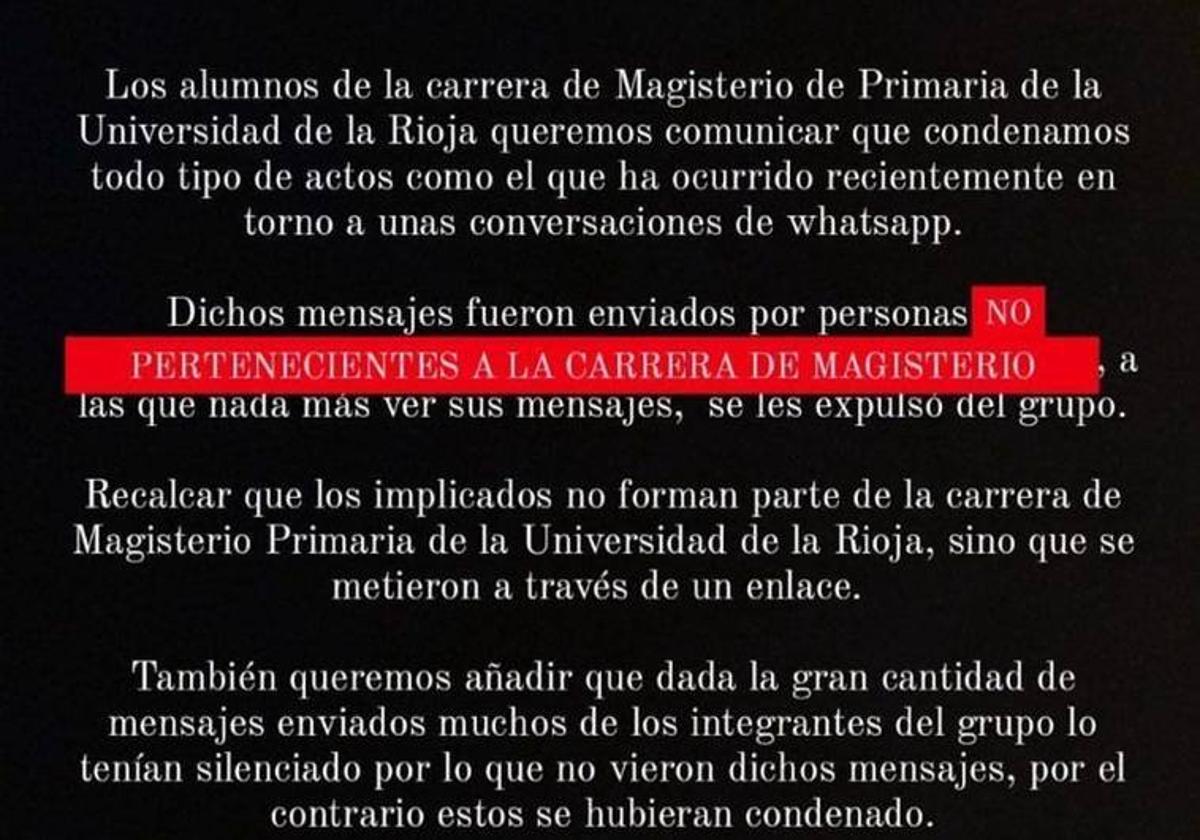 Los alumnos de Magisterio aseguran que los autores de los mensajes no pertenecen a la carrera