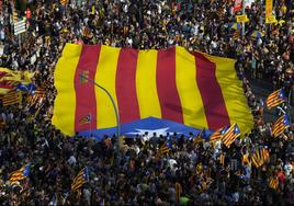 Manifestación independentistas por la Diada del 11 de septiembre.