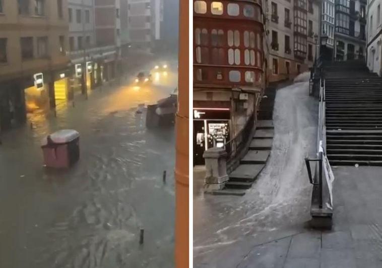 Los vídeos más espectaculares de la tromba de agua en Vizcaya