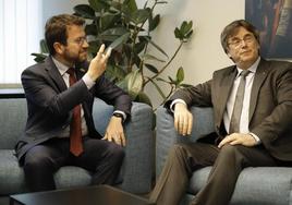 Pere Aragonès y Carles Puigdemont, reunidos en Bruselas en 2021.