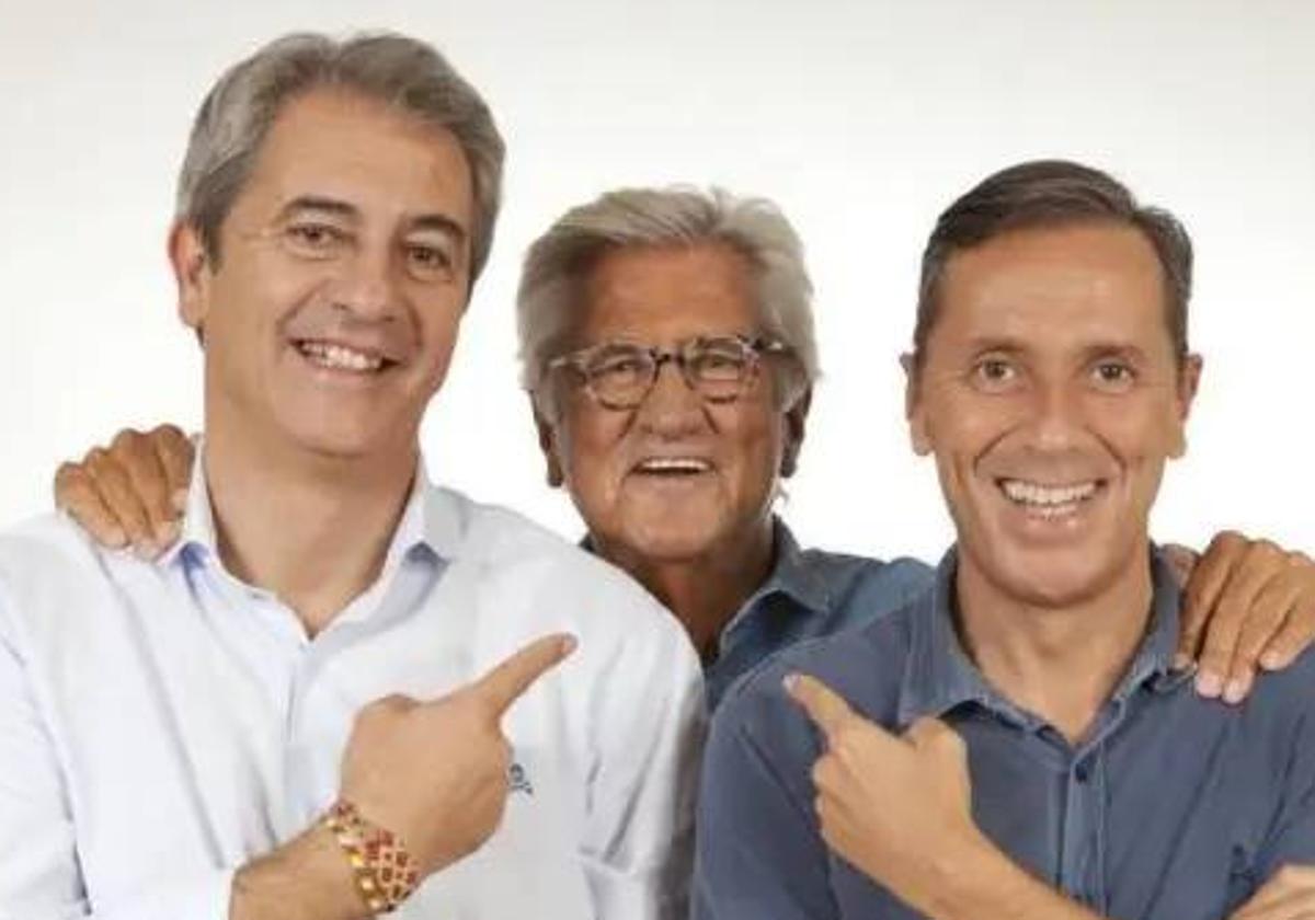 Los periodistas Manolo Lama, Pepe Domingo Castaño y Paco González. COPE