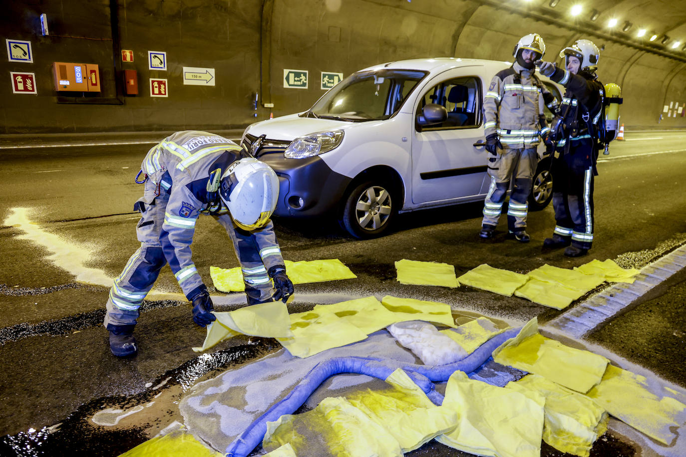 Simulacro de accidente en el túnel de Peña María