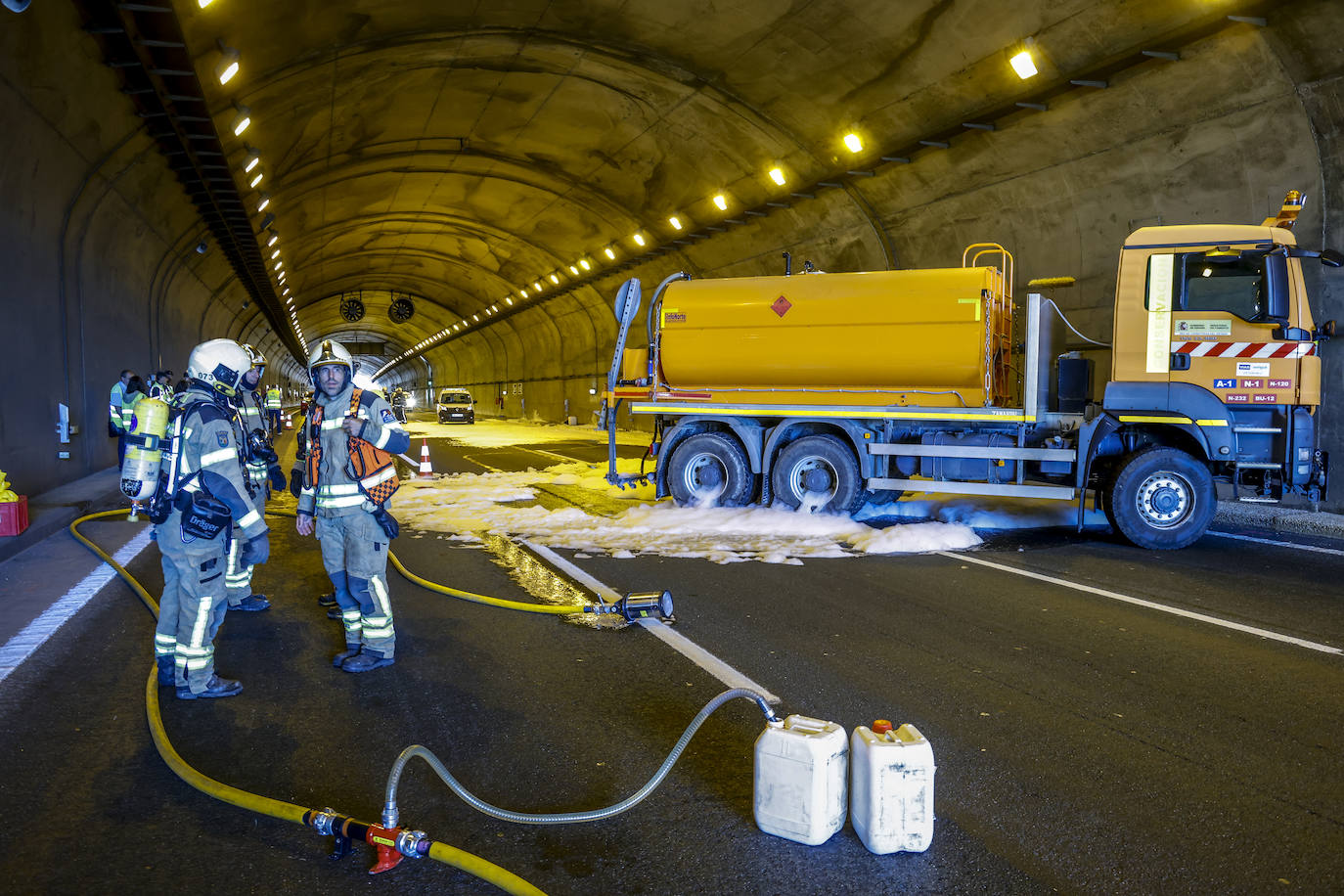 Simulacro de accidente en el túnel de Peña María