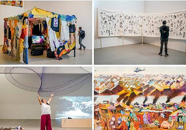 Varias piezas de la muestra 'Tierra de amigos', que resume una década de trabajo de Carolina Caycedo.