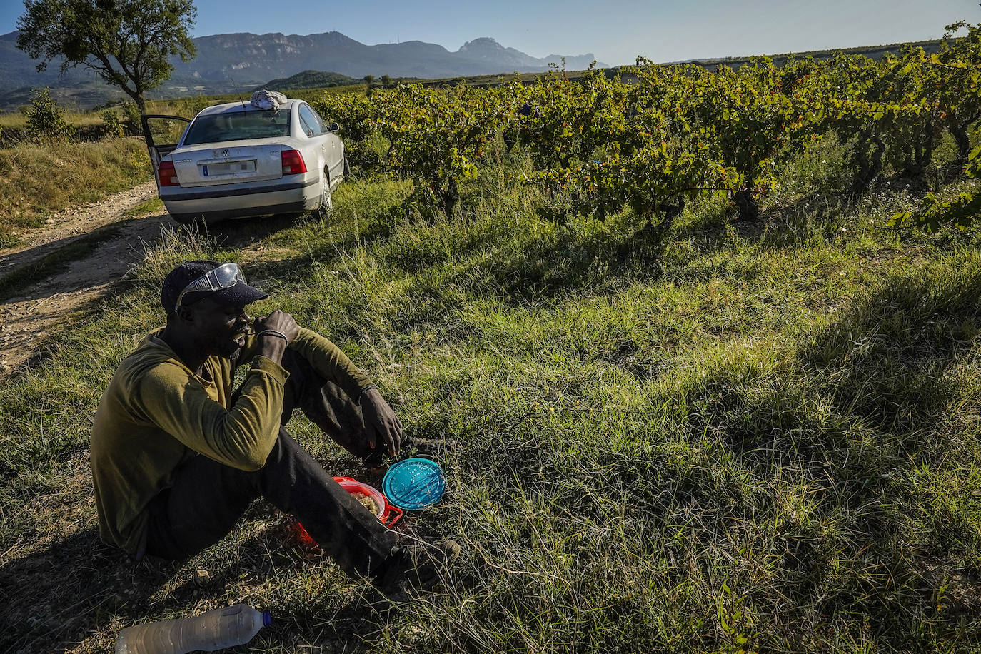 Lamine, en la pausa del almuerzo de media mañana.