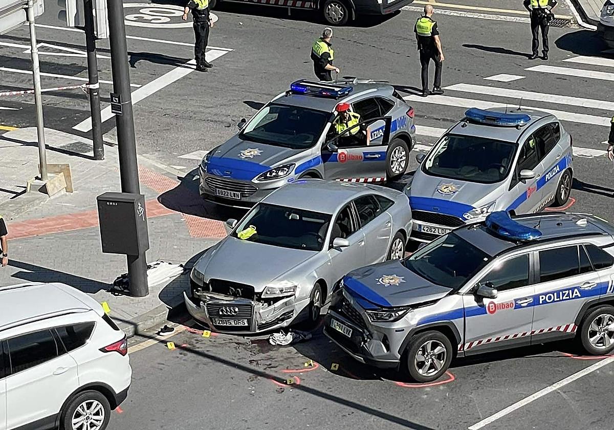Una persecución en Txurdinaga se salda con tres heridos evacuados al hospital