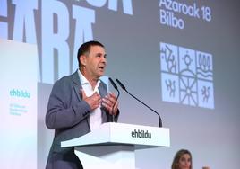 Otegi, en la conferencia política de EH Bildu de este sábado.