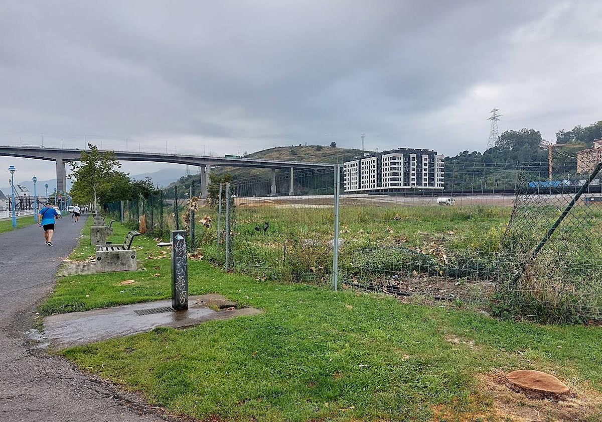 Imagen de las obras del parque de Zamalanda hace unos días.
