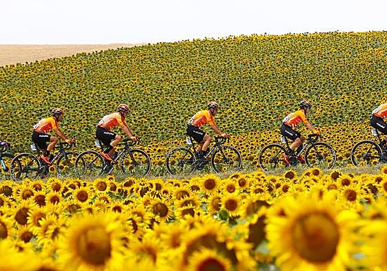 El Euskaltel, durante la pasada Vuelta a Burgos.