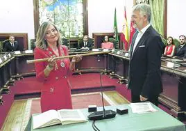 La regionalista Cristina Ibarrola, el día que tomó posesión como alcaldesa de Pamplona.